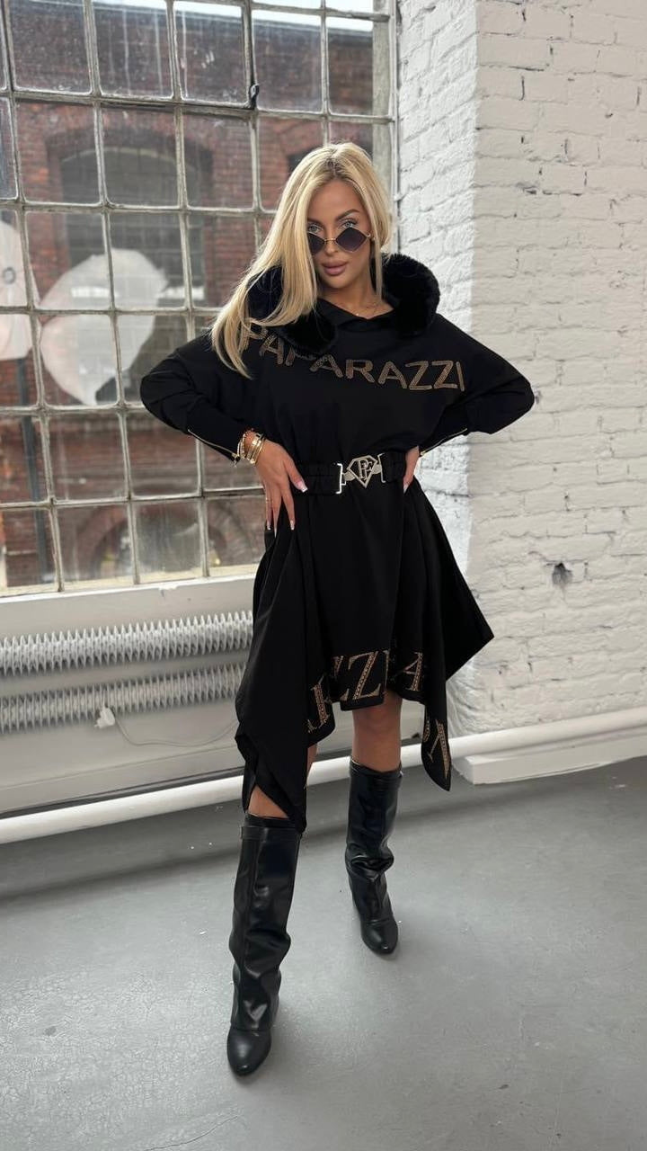 Paparazzi Dress Tunic with fur Hood