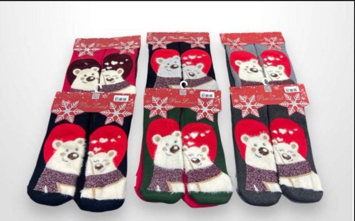 Pier Lone Polar Bear Terry Socks - 2 Pairs
