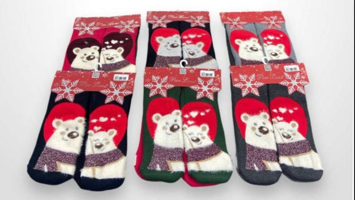 Pier Lone Polar Bear Terry Socks - 2 Pairs