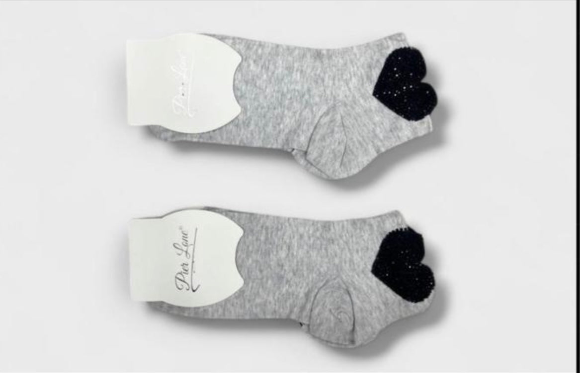 Pier Lone Black Heart Cotton Socks - 2 pairs