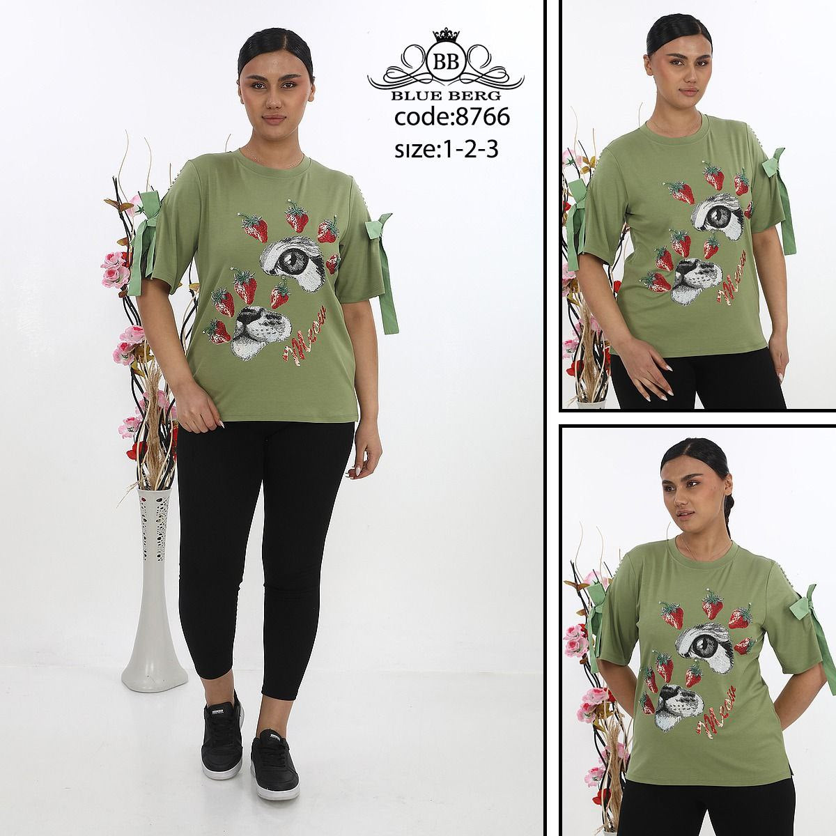 Blue Berg Strawberry Meow T-shirt