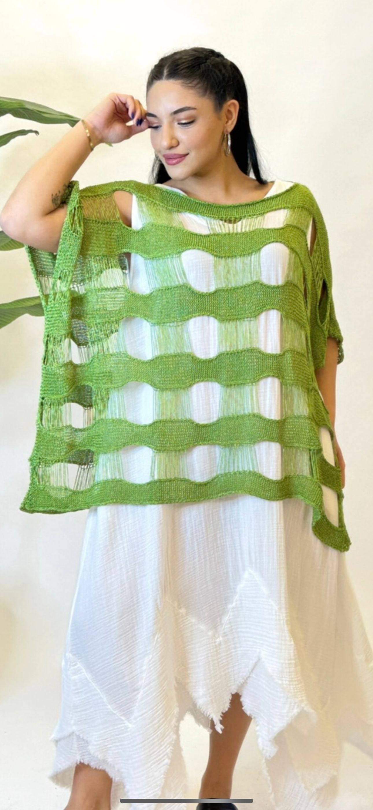 Alyans Knit Net Sweater