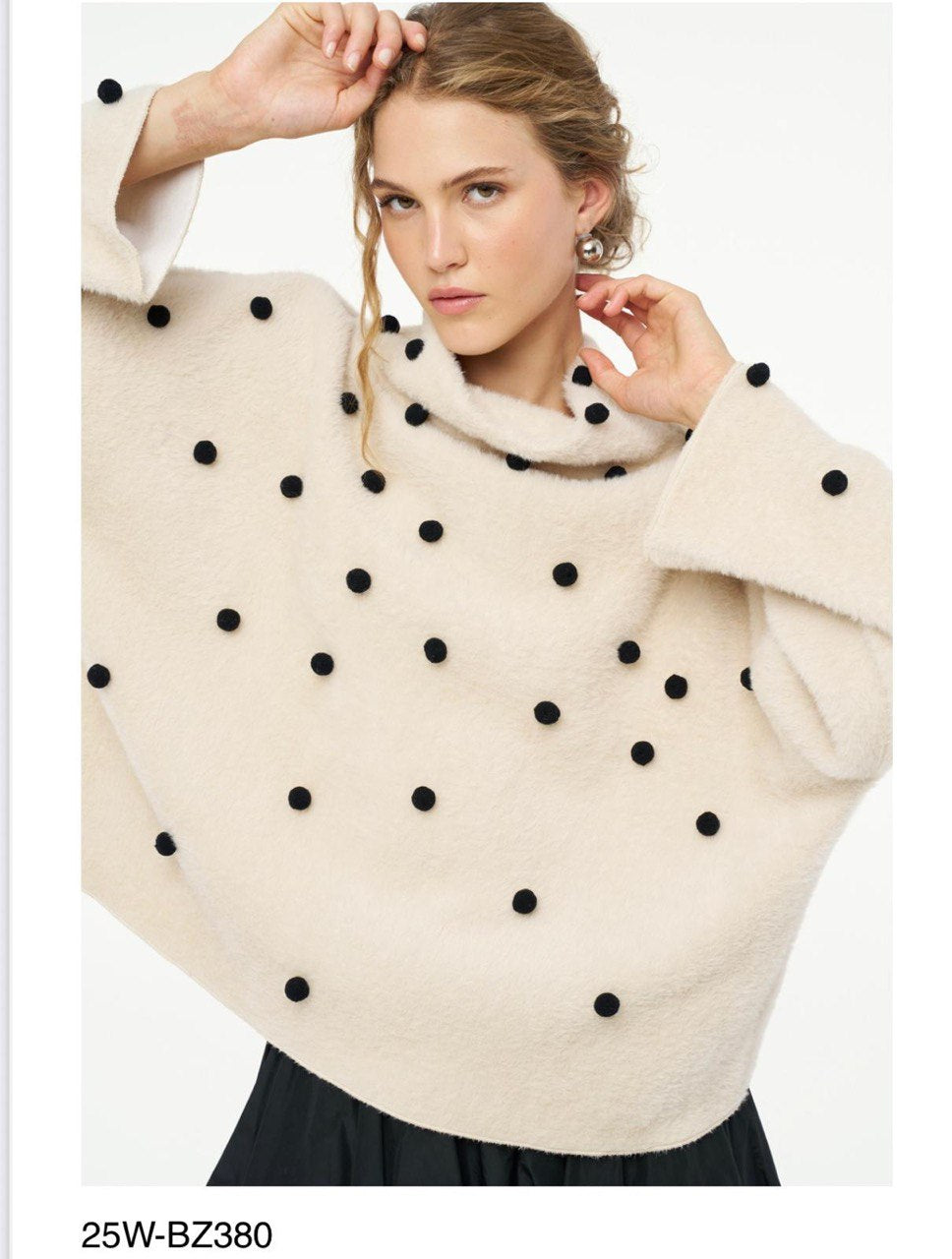 Bize Cozy Plush Pompon Sweater