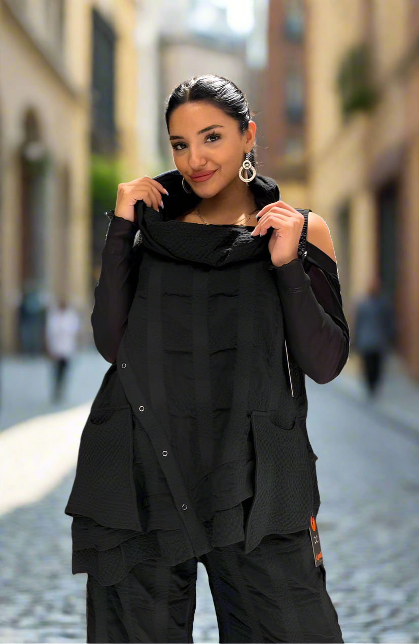 Alyans Off Shoulder Long Sleeve Mesh Top