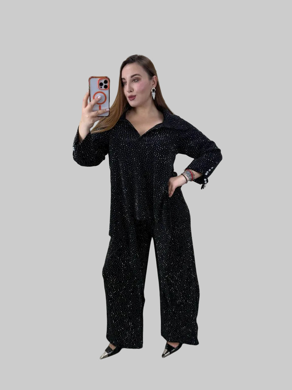Sparkling Stretchy Pant Suit – Shine Like a Star ✨