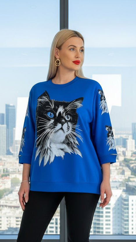 Lamaxx Blue Cat T-Shirt