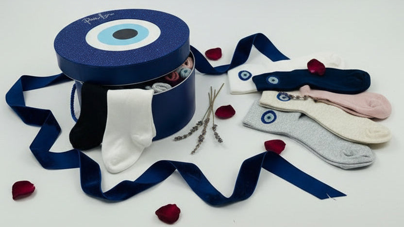 Evil Eye Gift Box – Fashion Socks Set in Assorted Neutral Colors