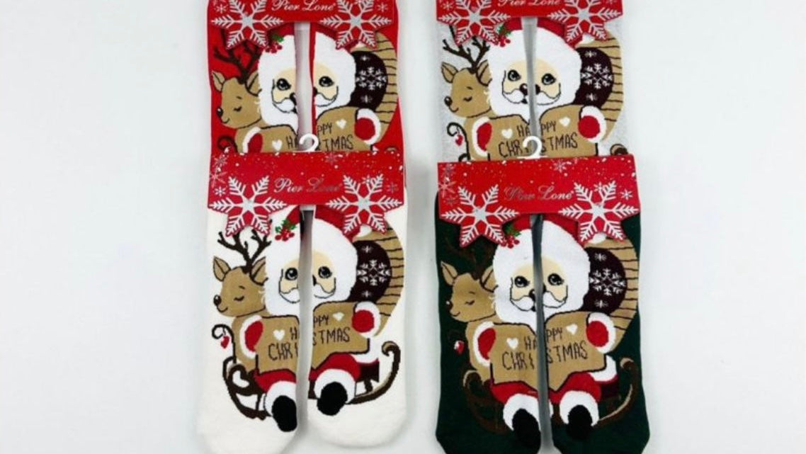 Pier Lone Terry Happy Christmas Socks -2 pairs