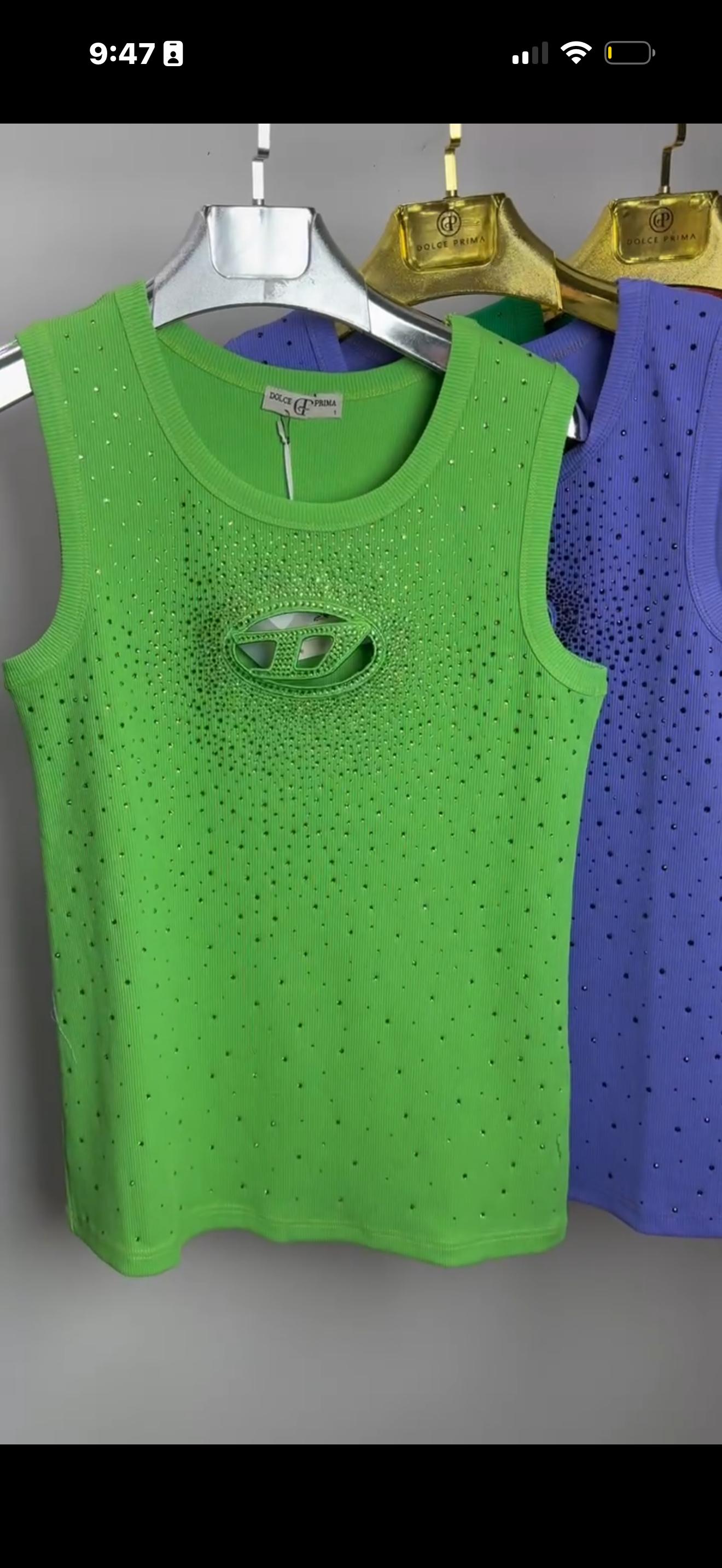 Crystal Cutout Luxe Tank