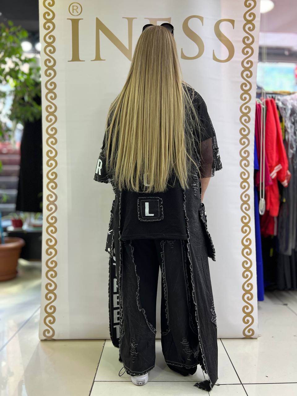 Riberance Denim Chic Tunic and Pants Set