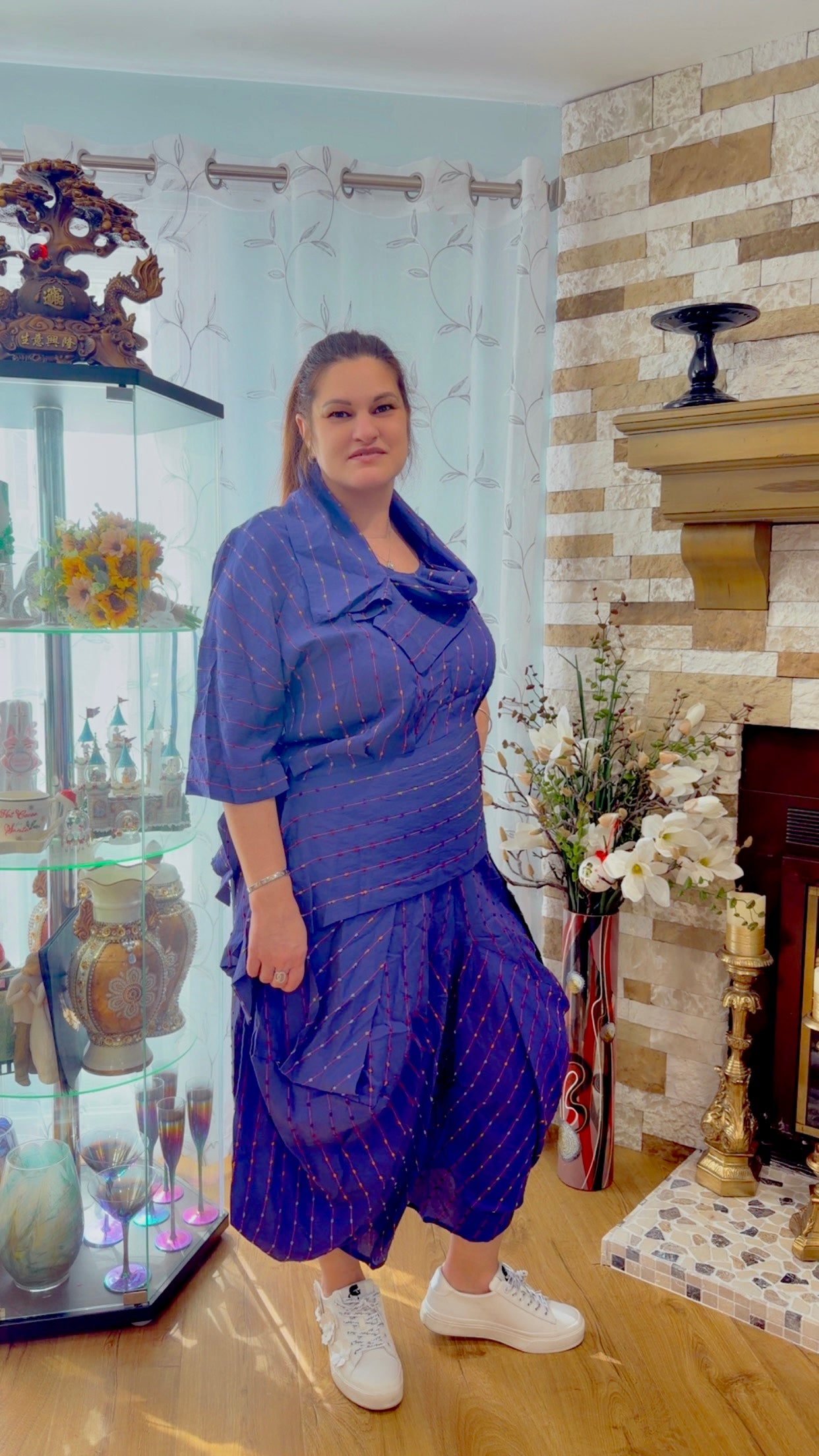 Indigo Luxe Draped 2-Piece Set
