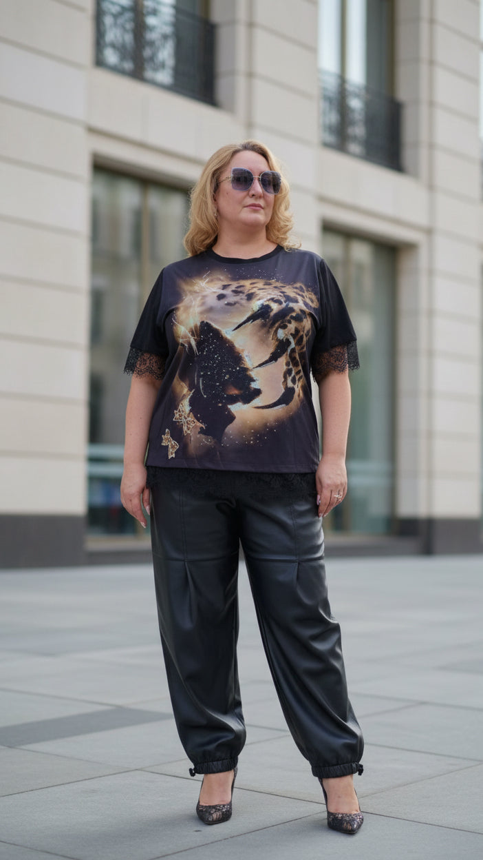 Midnight Wild Luxe Lace Tee