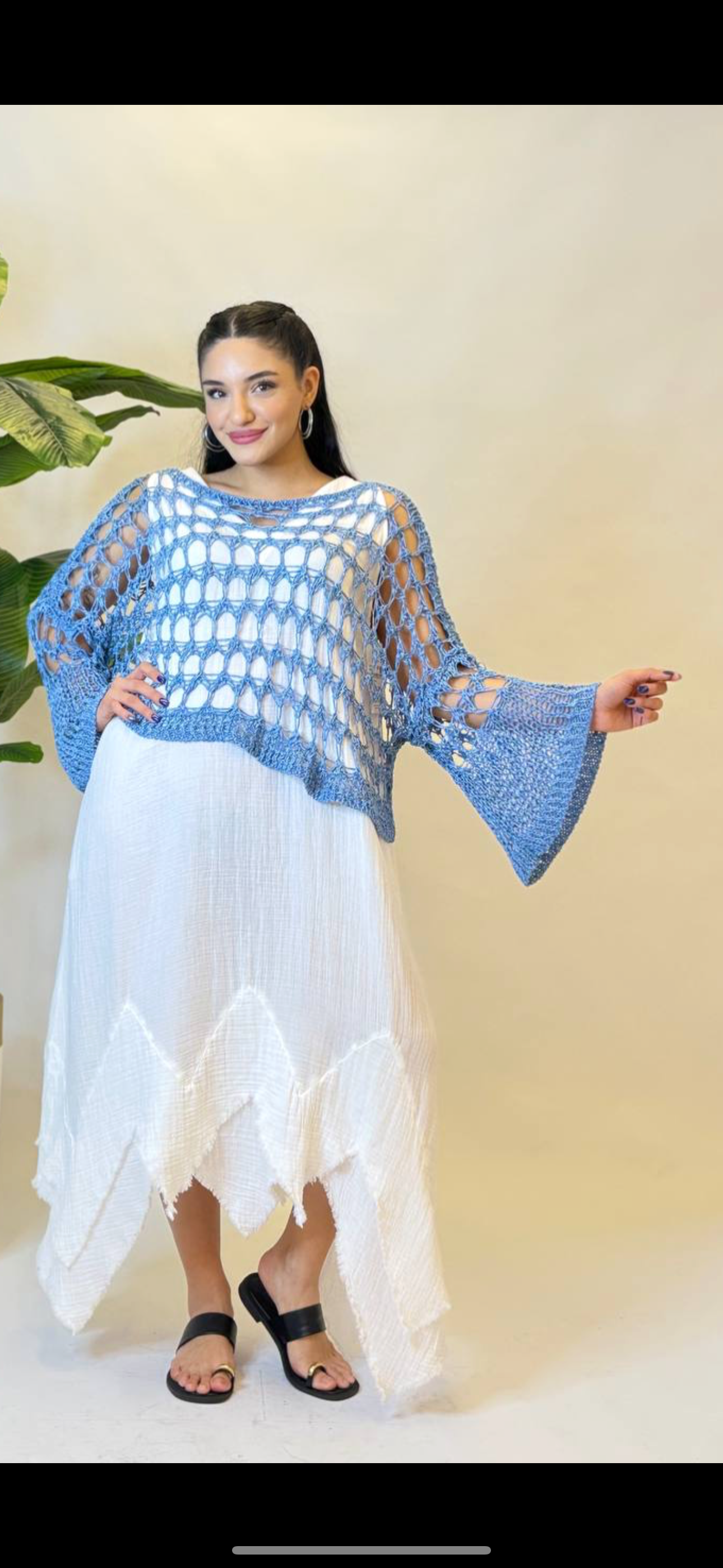 Alyans Knit Net Sweater