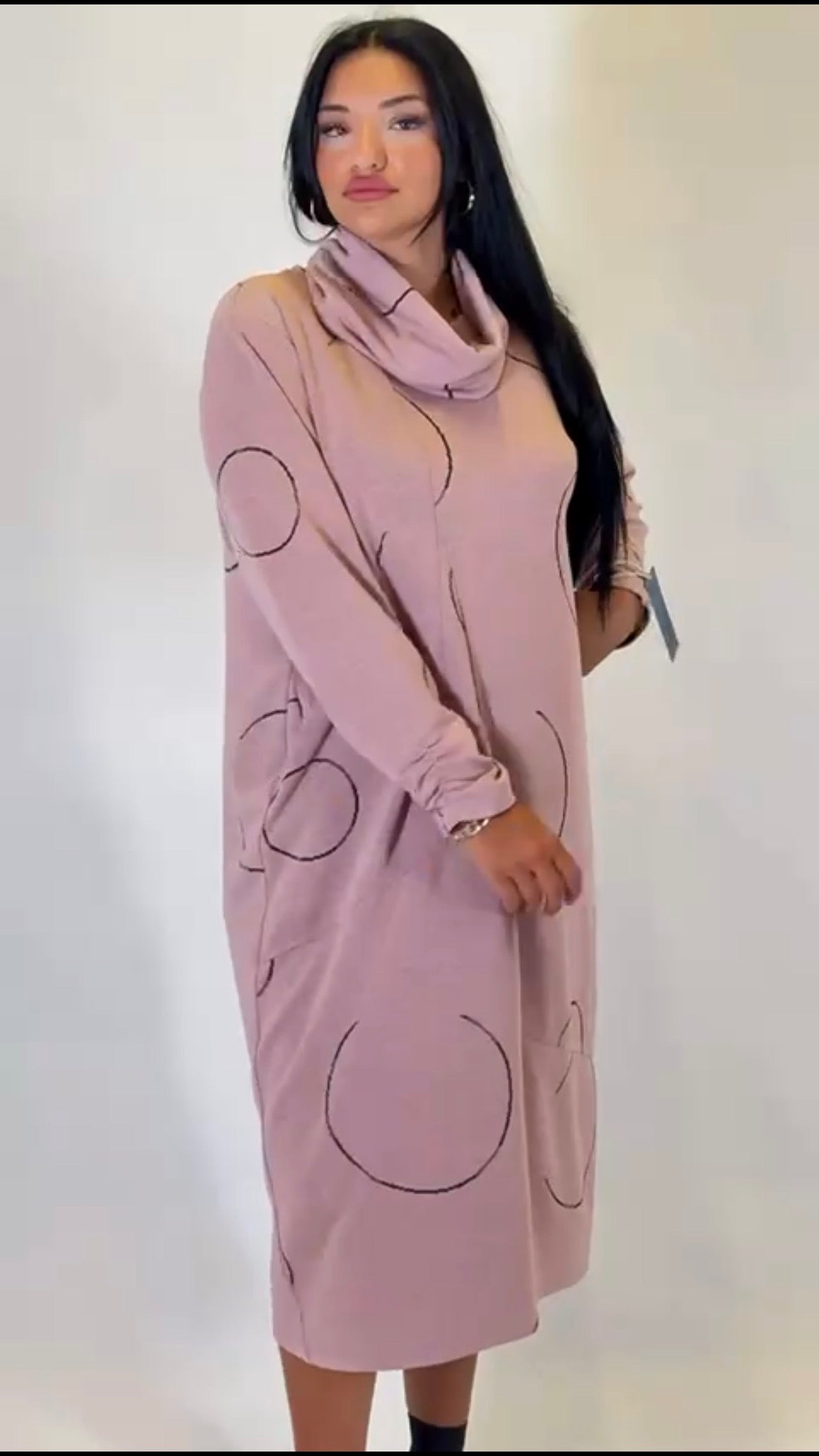 Alyans Jersey Dress with Removable Collar