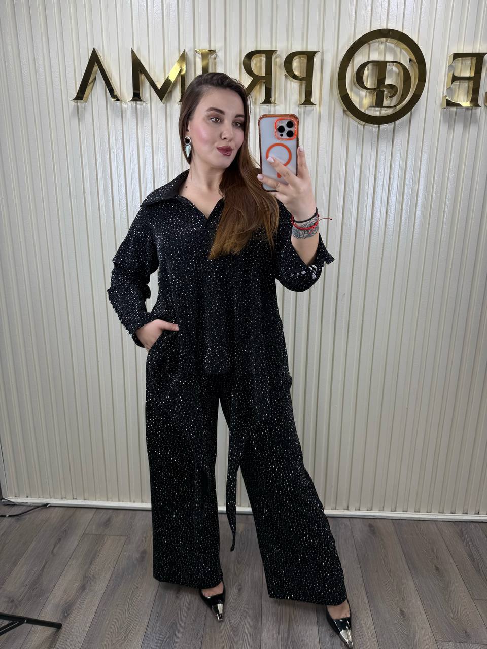 Sparkling Stretchy Pant Suit – Shine Like a Star ✨