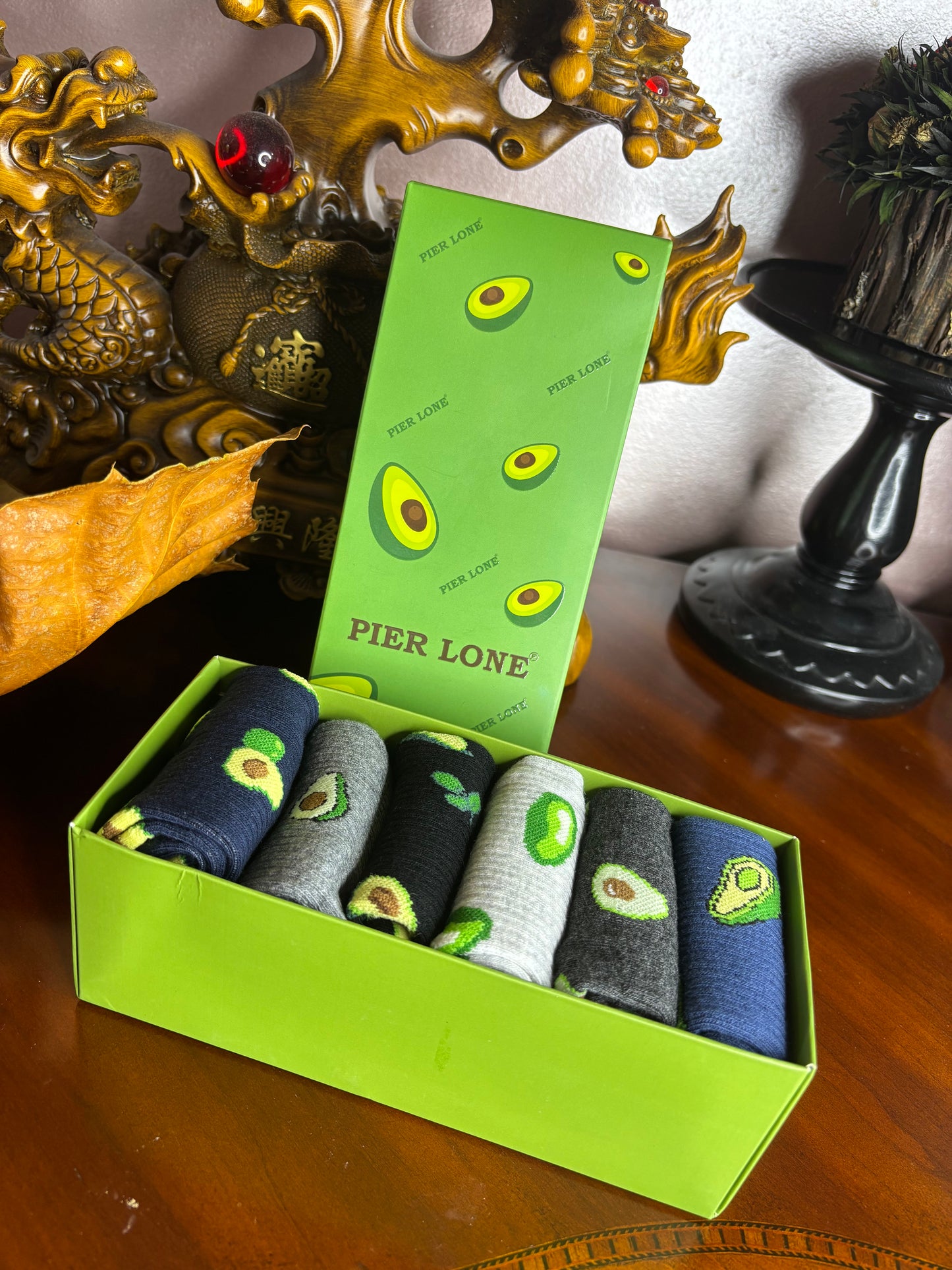 Pier Lone Avocado Socks Gift Box Unisex