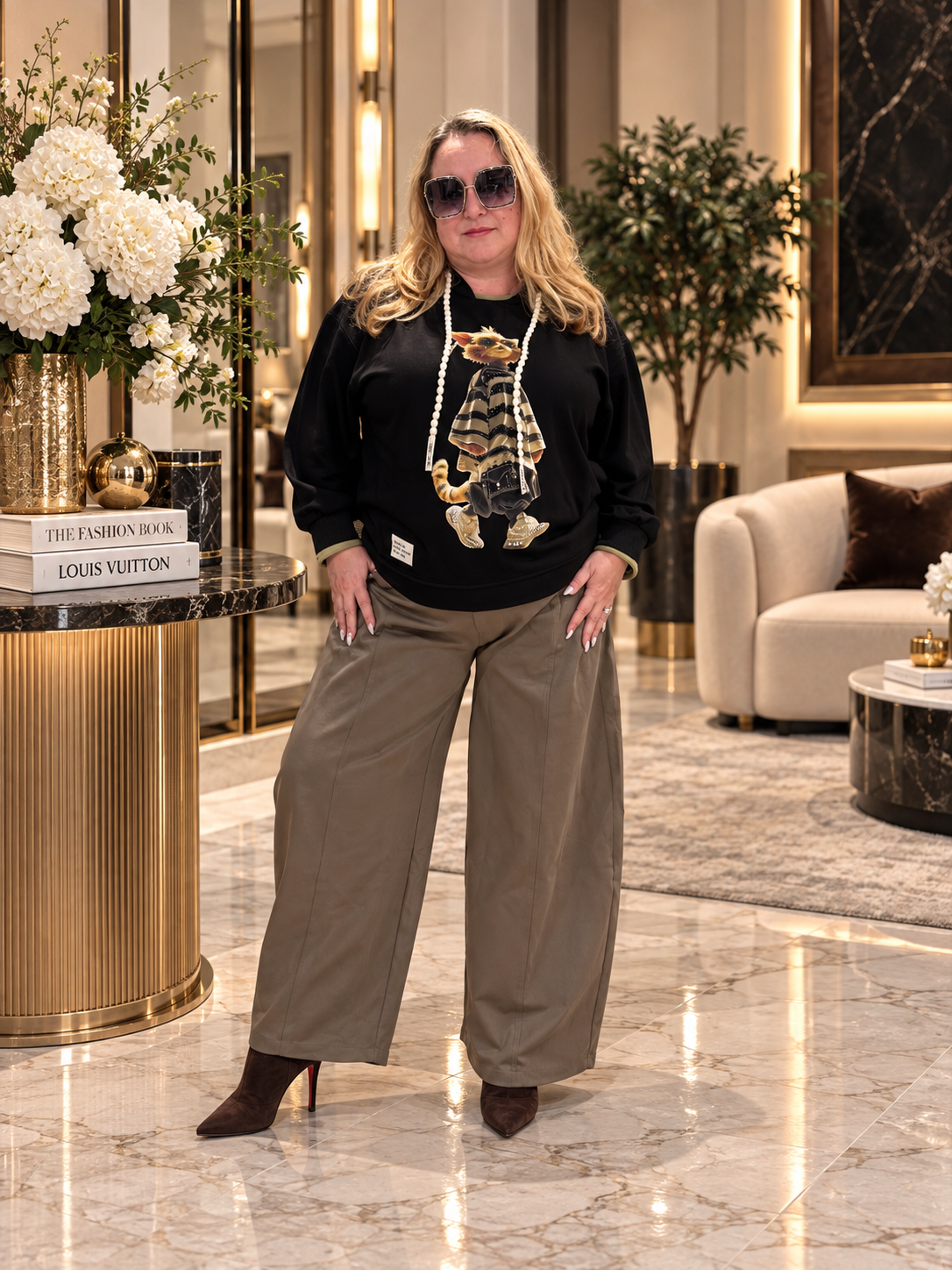 Mocha Wide-Leg Barrel Pants – Relaxed Fit