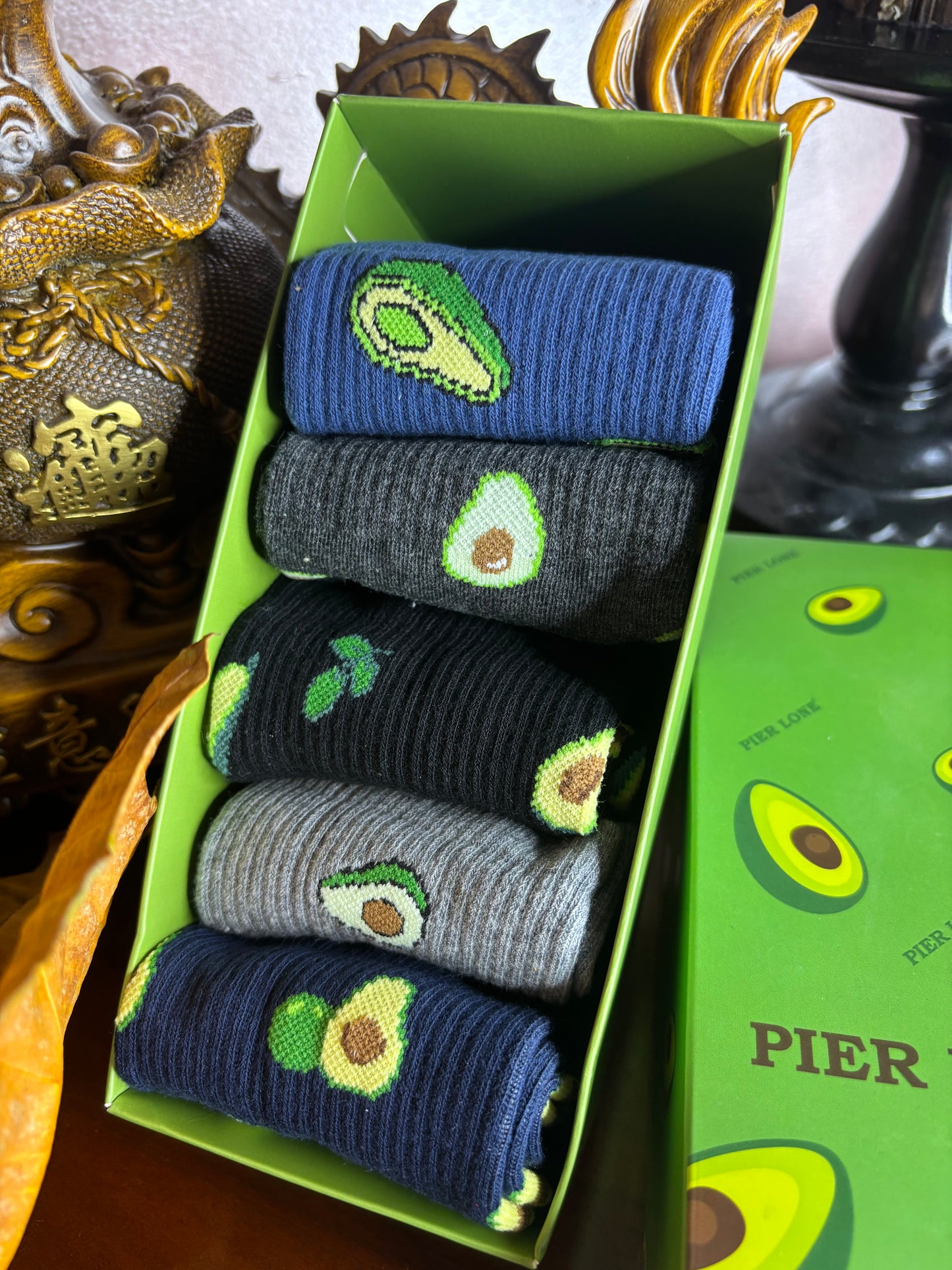 Pier Lone Avocado Socks Gift Box Unisex