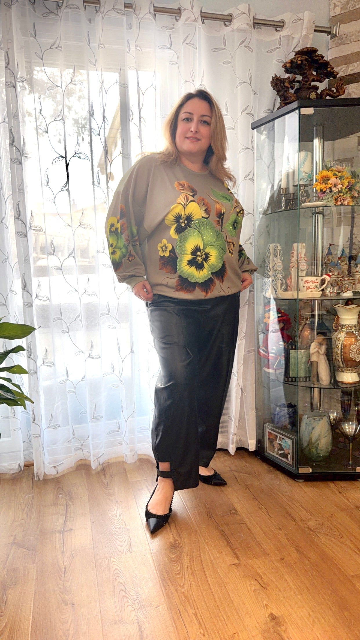 Pansy Floral Oversized Top