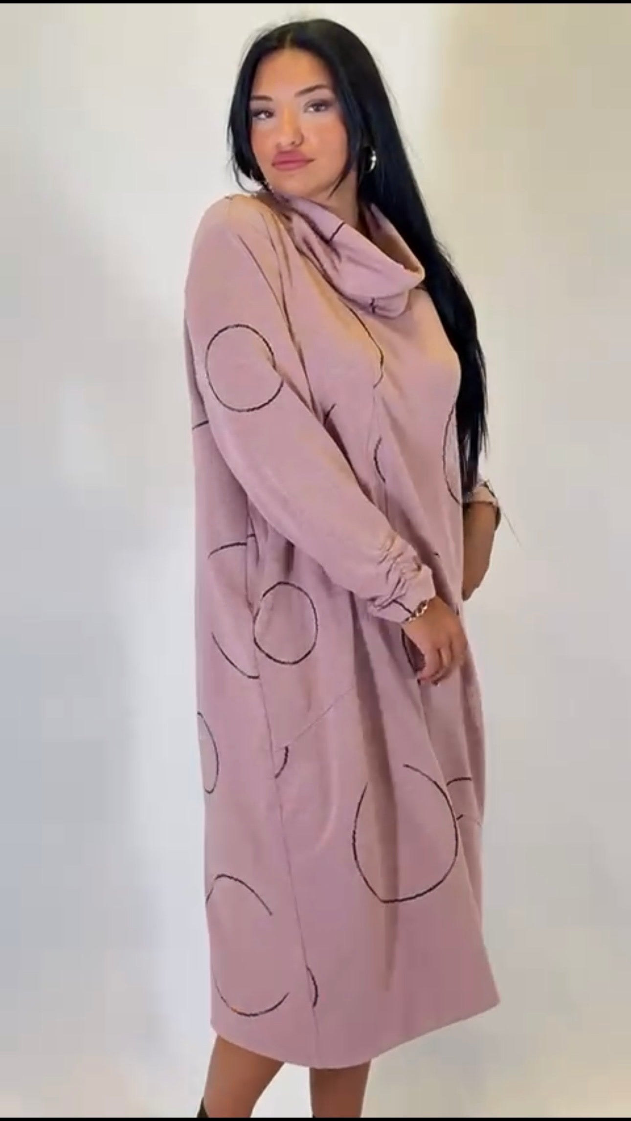 Alyans Jersey Dress with Removable Collar