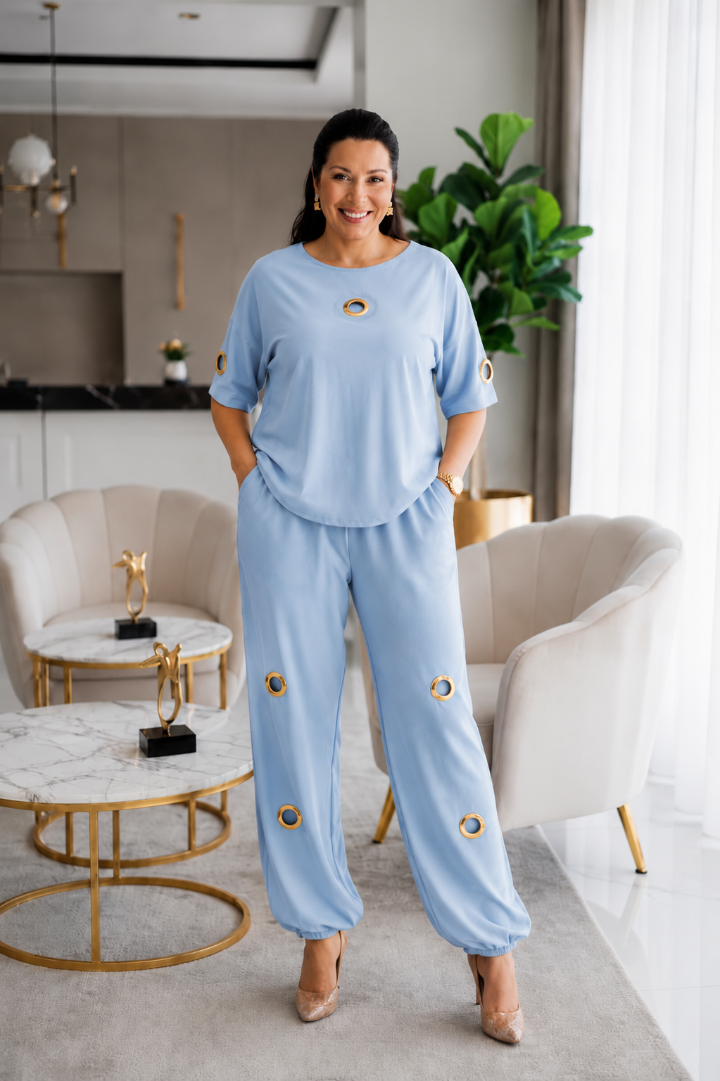 Gold Accent Lounge Set