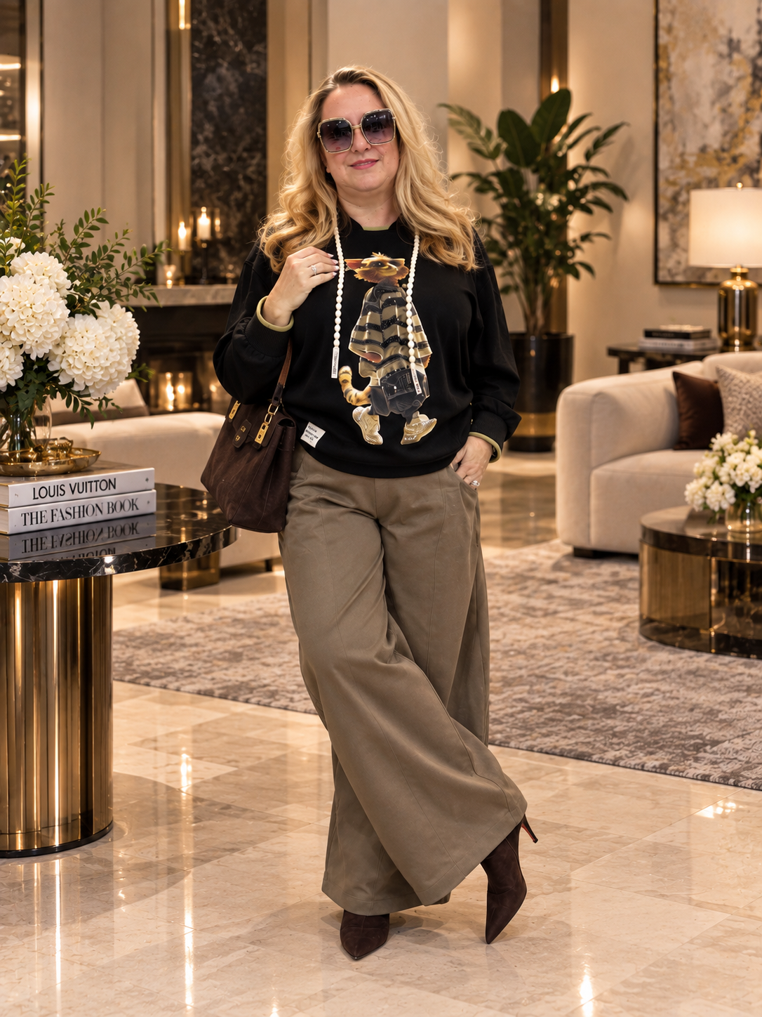 Mocha Wide-Leg Barrel Pants – Relaxed Fit