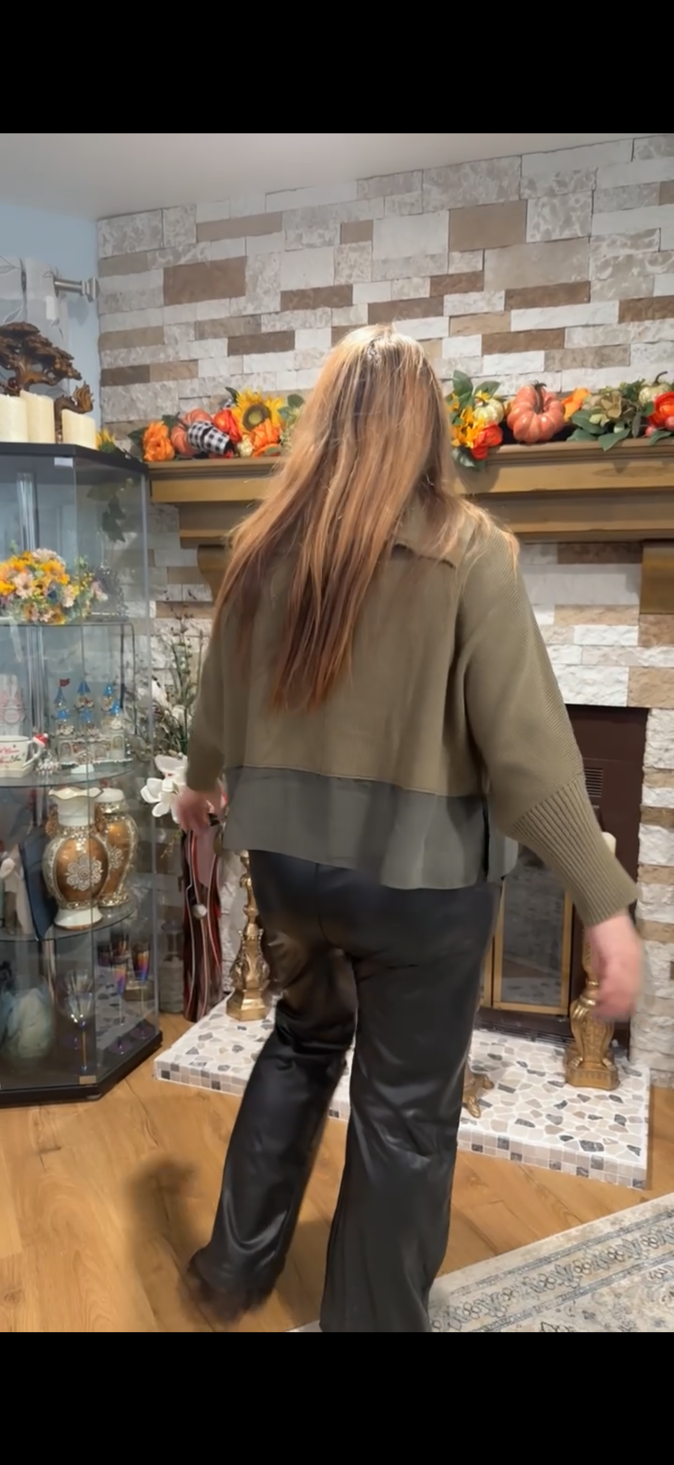 Bize Khaki Knitted Sweater