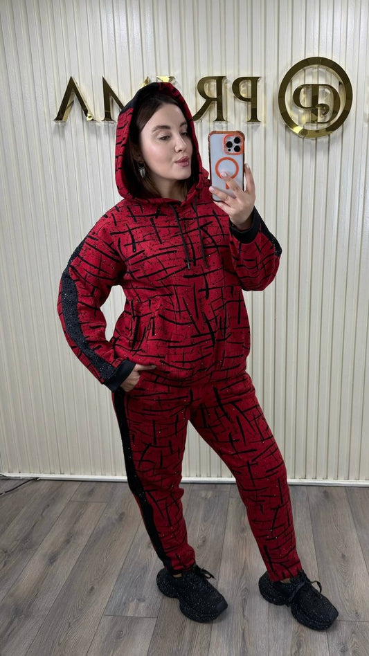 Fiery Red Sport-Chic Set