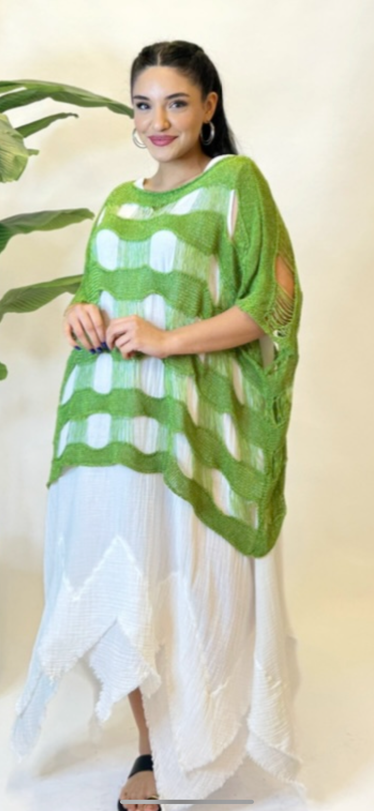 Alyans Knit Net Sweater