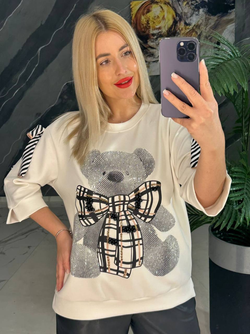 Lamaxx Rhinestone Teddy Bear Top