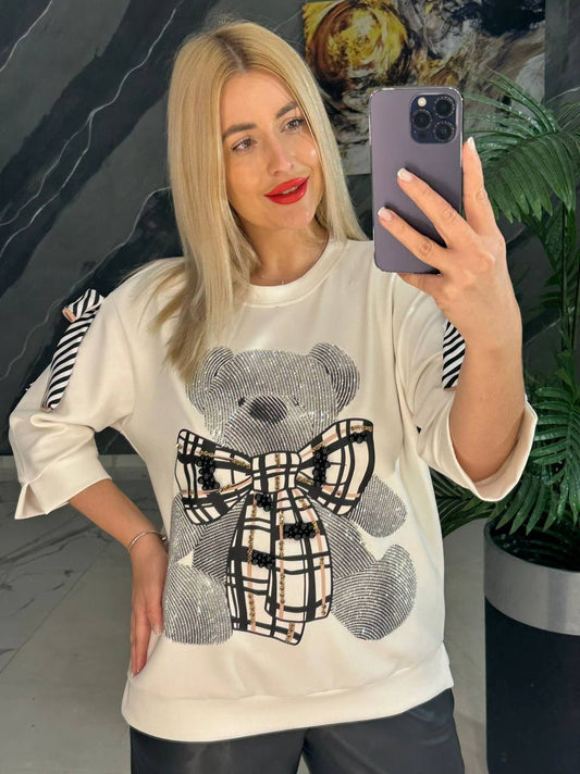 Lamaxx Rhinestone Teddy Bear Top