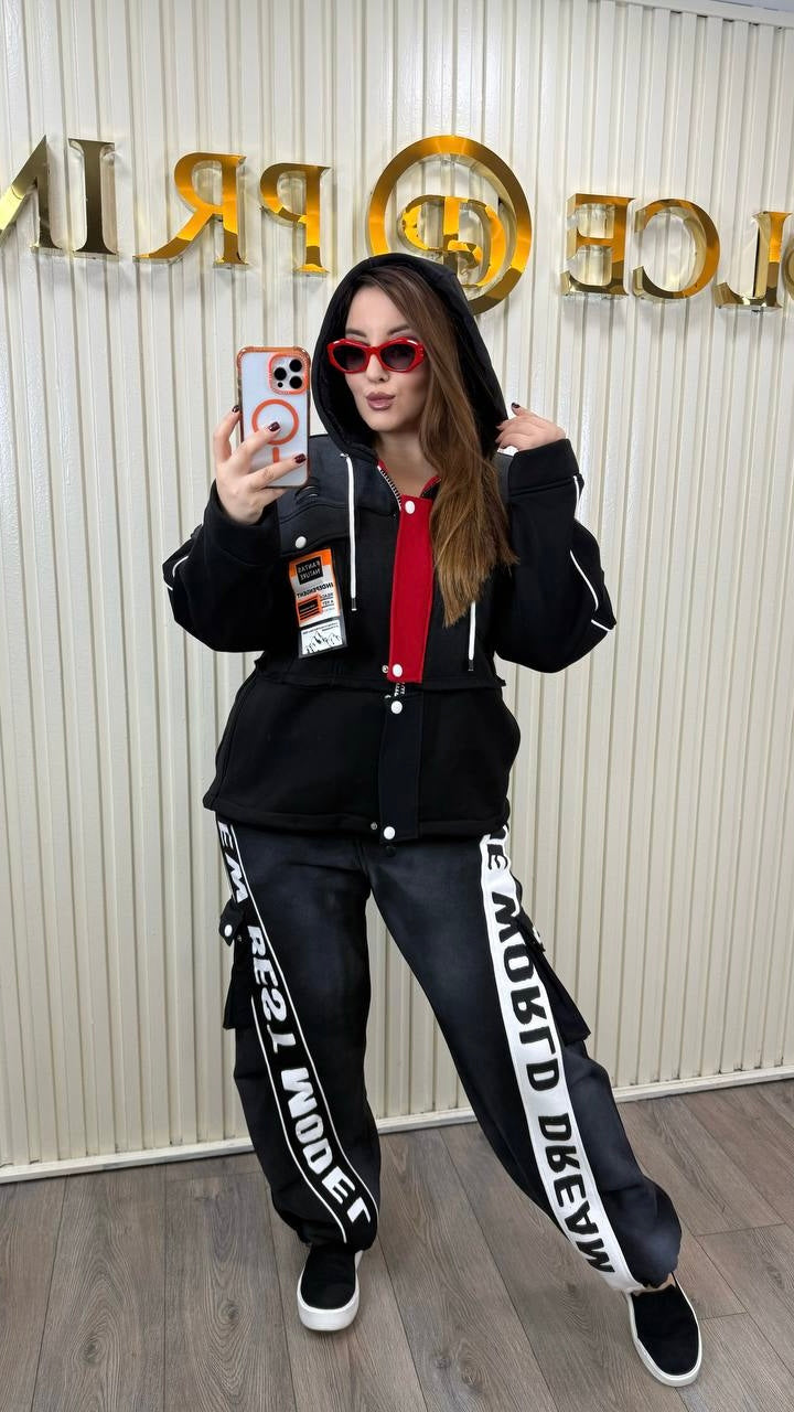 Riberance Fleece Set in Sport-Chic Style