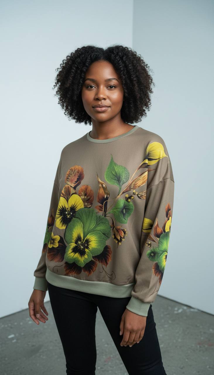 Pansy Floral Oversized Top