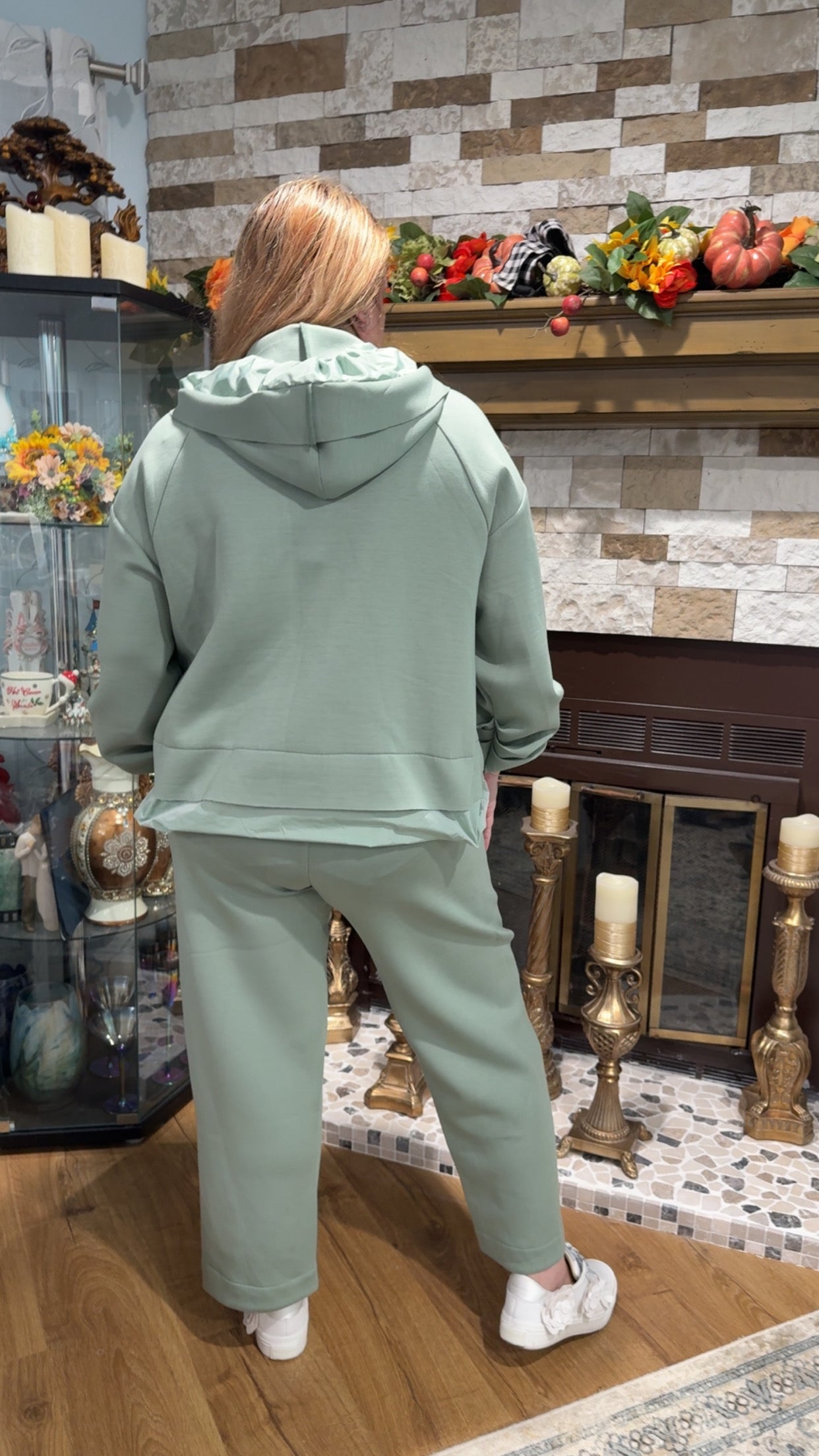 Bize Mint Jersey Suit with Pants & Hooded Bomber