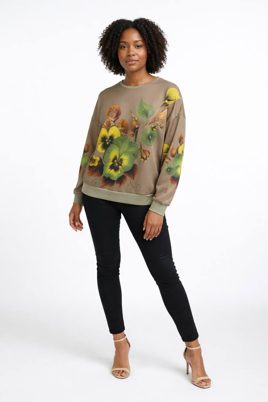 Pansy Floral Oversized Top
