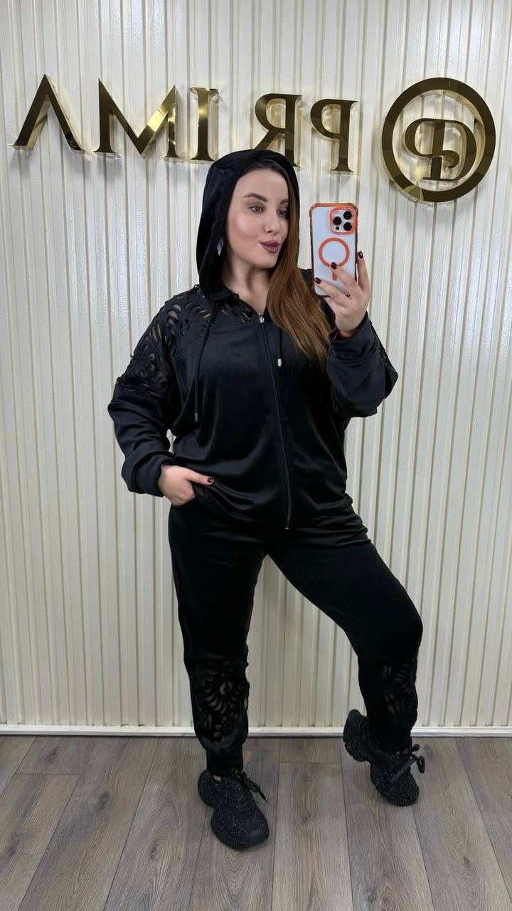 Riberance Velour Set with Laser Cut Design