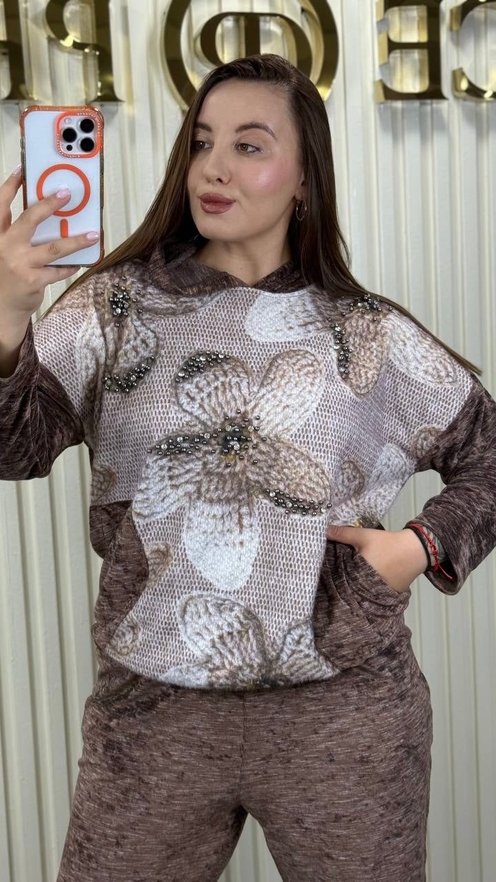 C&M Angora Two Piece Lounge Set