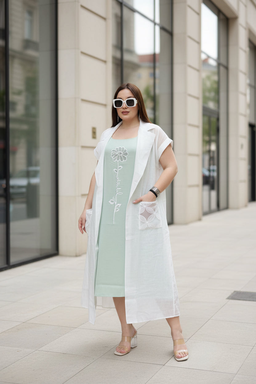 Mint Bloom Luxe Layered Dress Set