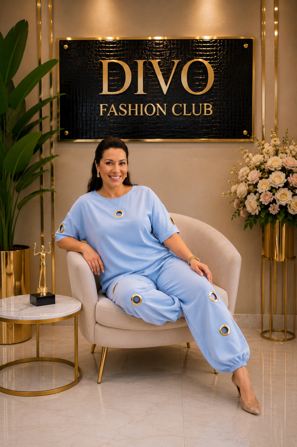 Gold Accent Lounge Set