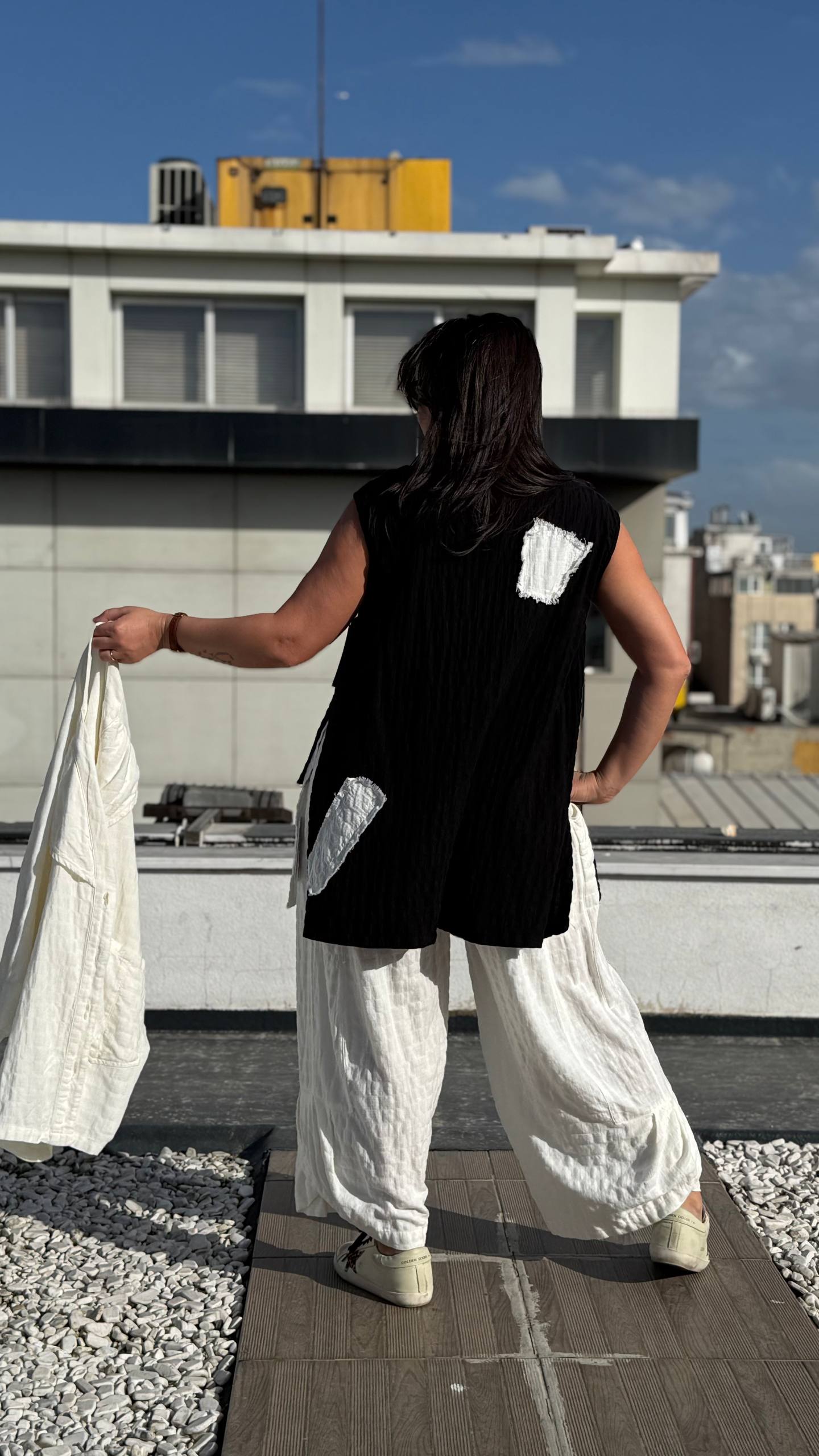 Monochrome Breeze Relaxed Two-Piece Set