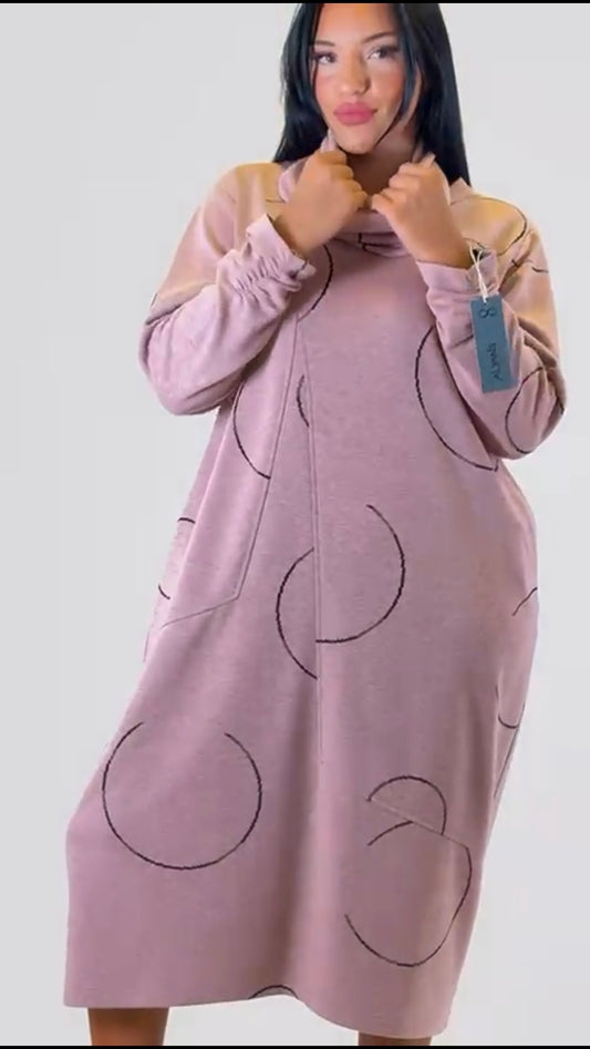 Alyans Jersey Dress with Removable Collar