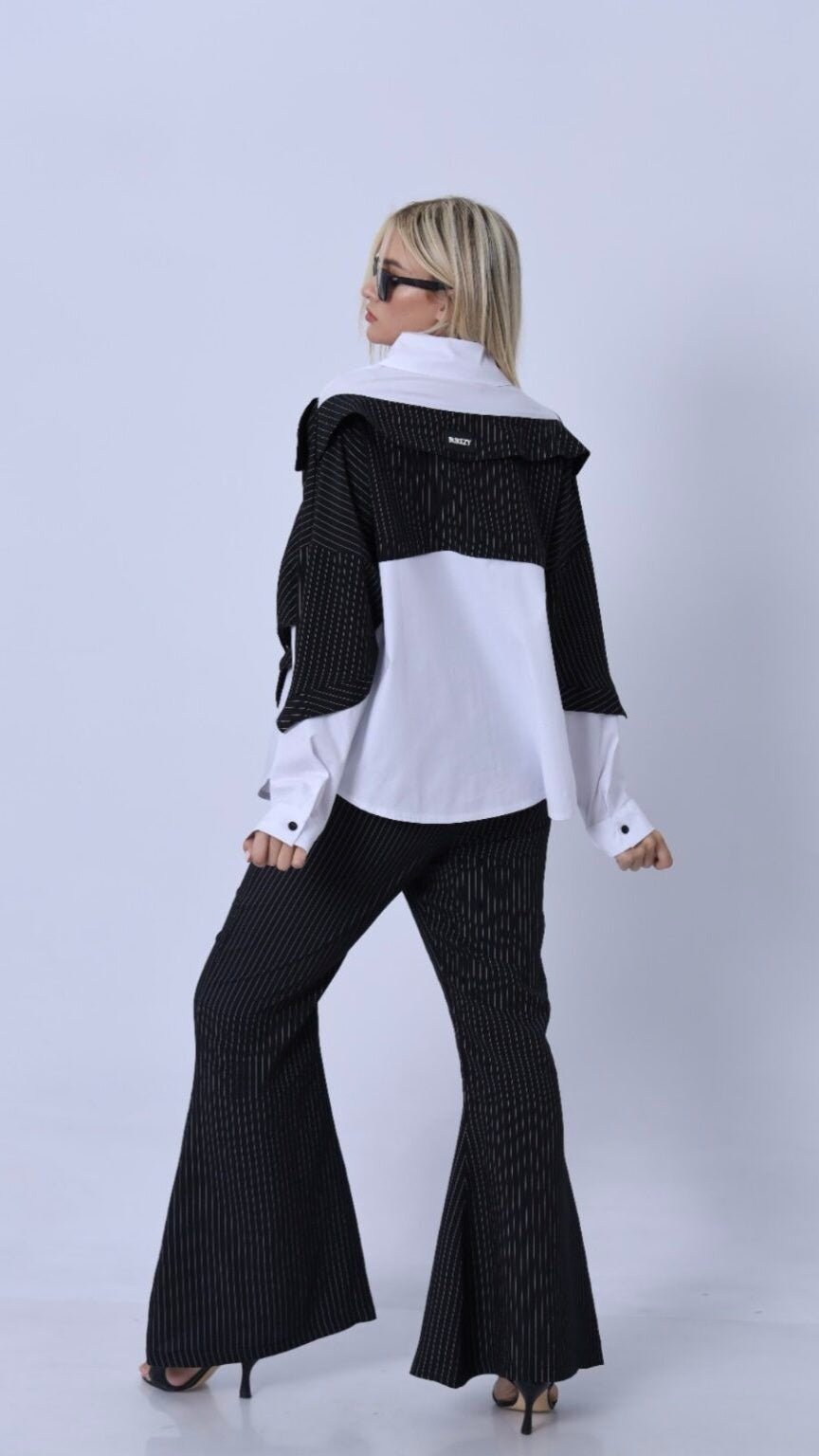 Bukezy Bold Style Suit – Flared Pants & Shirt Half-Jacket