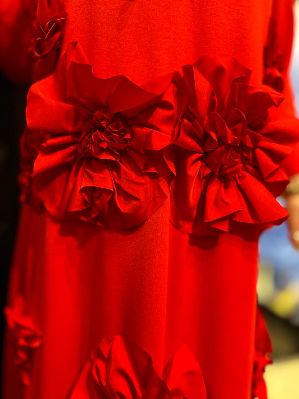 Izar Radiant Red Maxi Dress with Marvelous Flowers Design