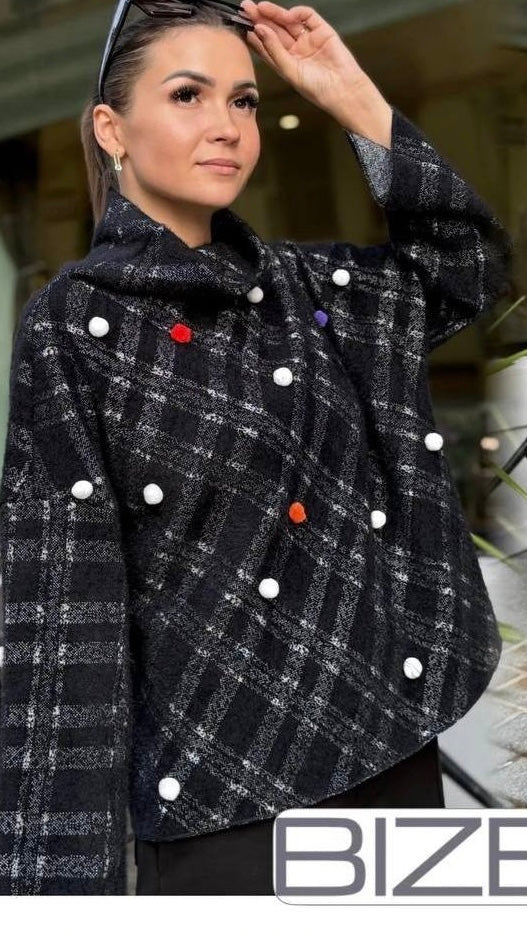 Bize Cozy Plush Pompon Sweater