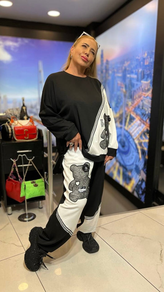 Color block Suit ( Teddy Bear design)