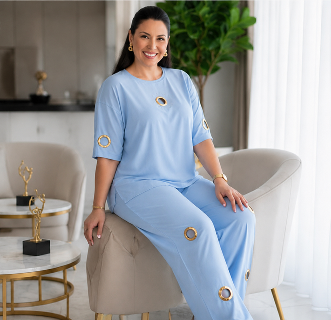 Gold Accent Lounge Set