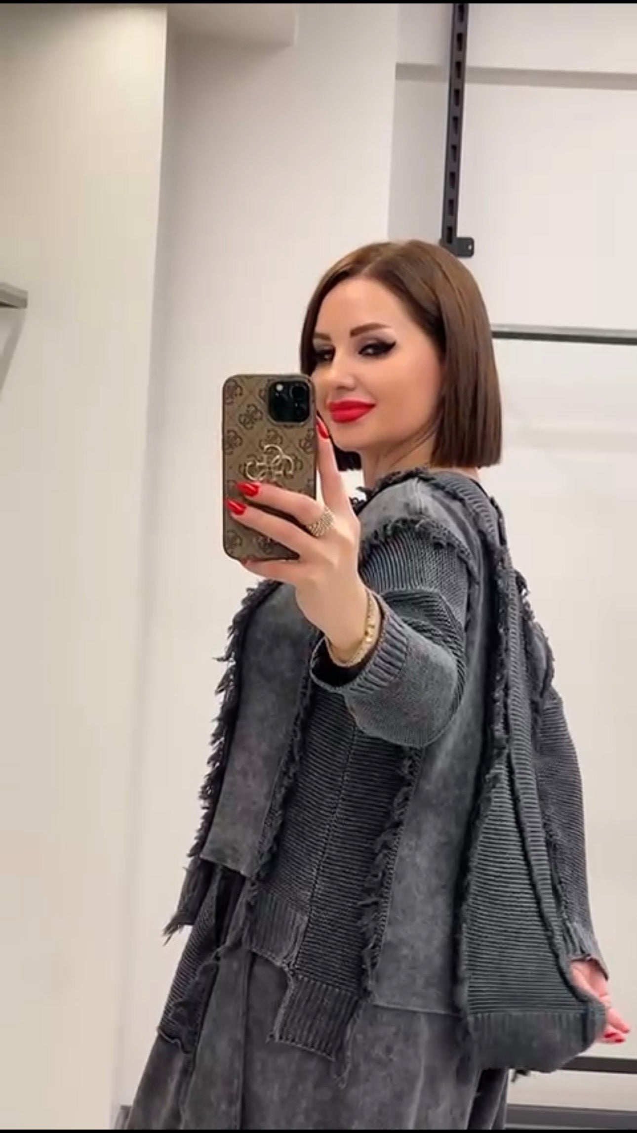 Maxlive Knitwear Top & Baggy Low-Crotch Pants Set