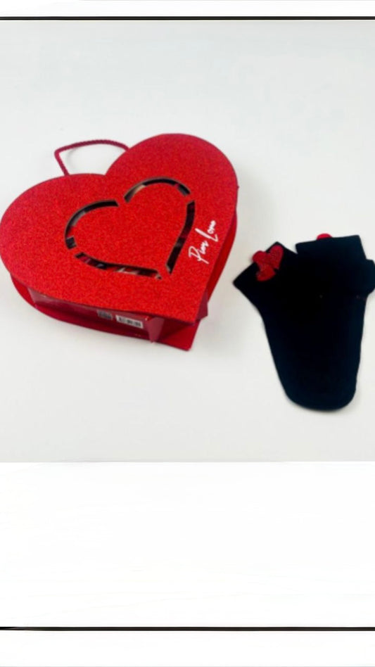 Heart Gift Box with Floral Socks – Fashion Sock Set (Assorted Colors)
