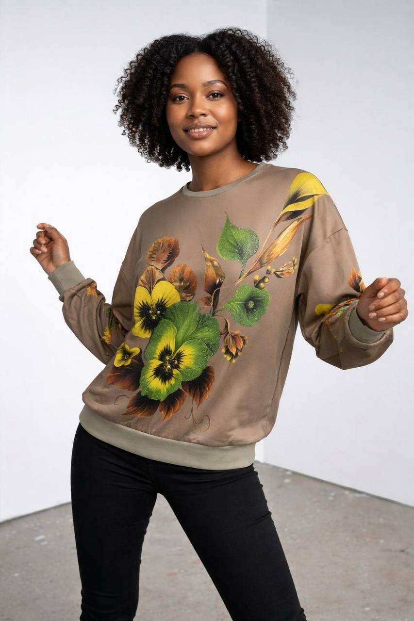 Pansy Floral Oversized Top