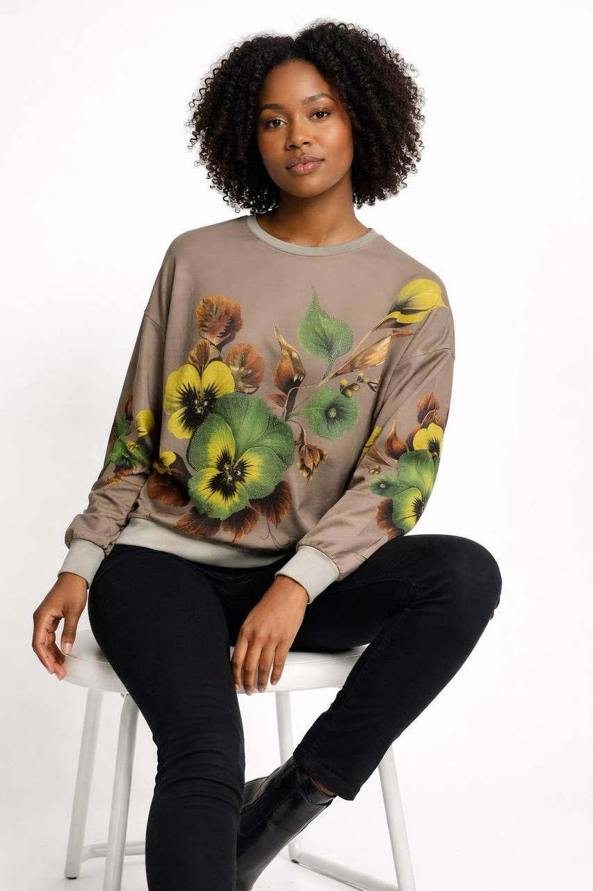 Pansy Floral Oversized Top